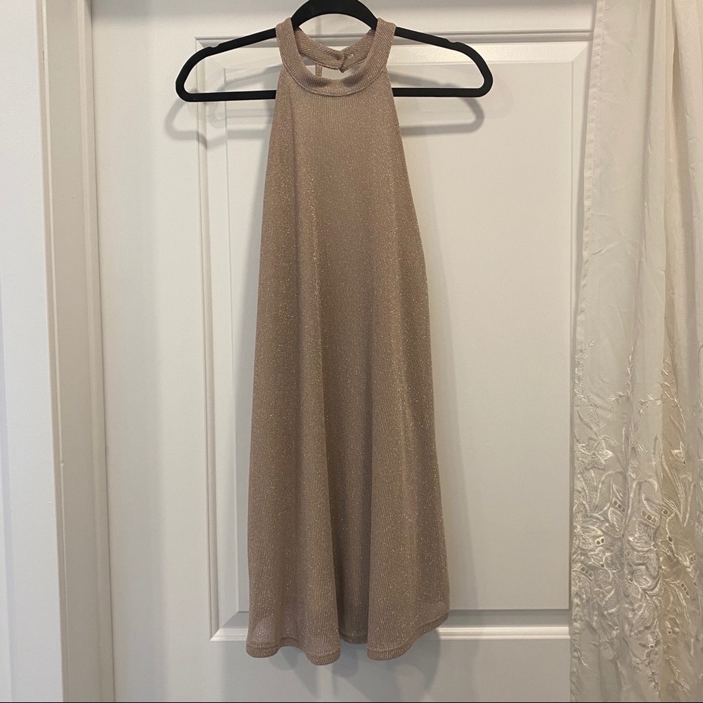 Champagne Gold High Neck Dress